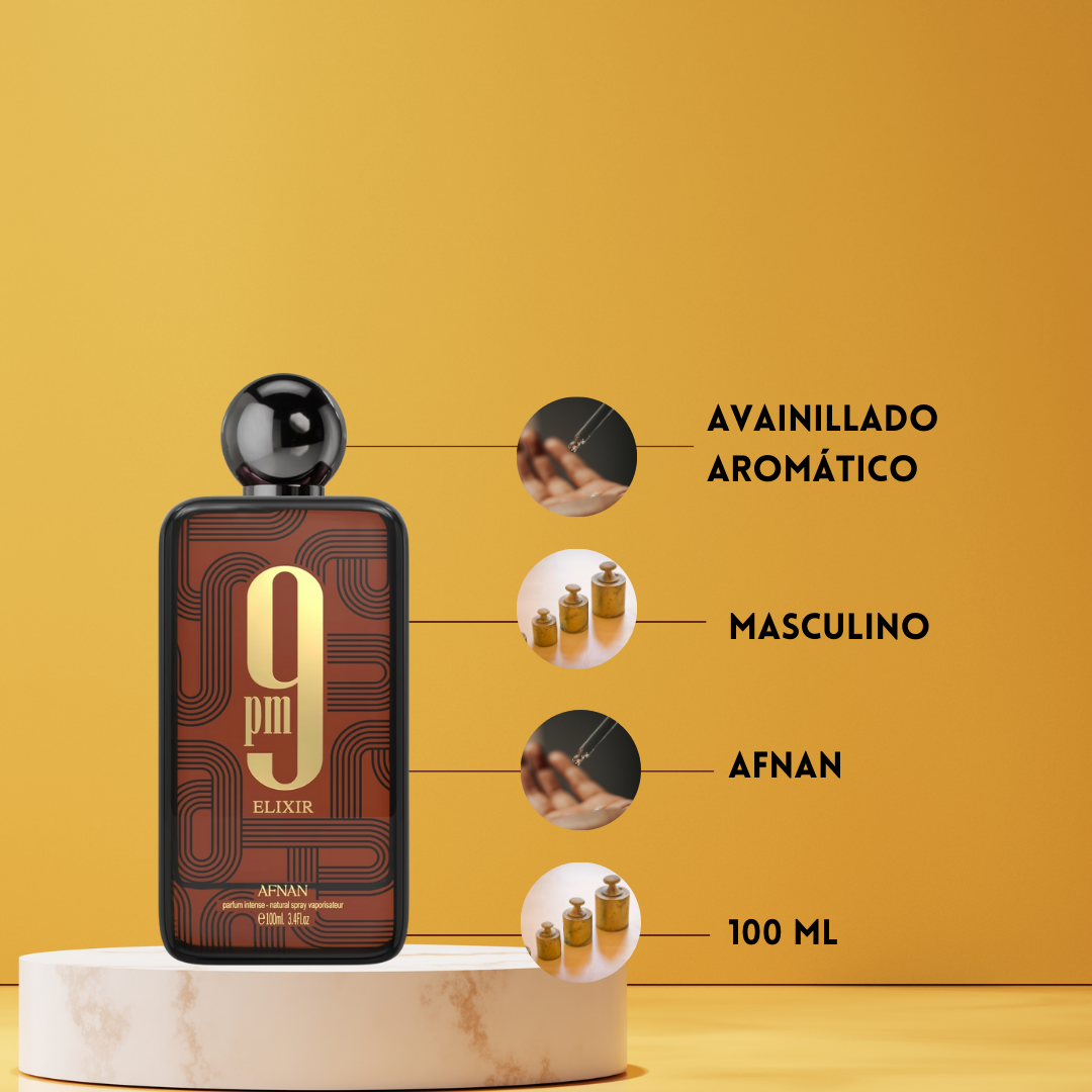 Afnan 9 pm Elixir – Perfume Puro Unisex - Oriental & Sofisticado