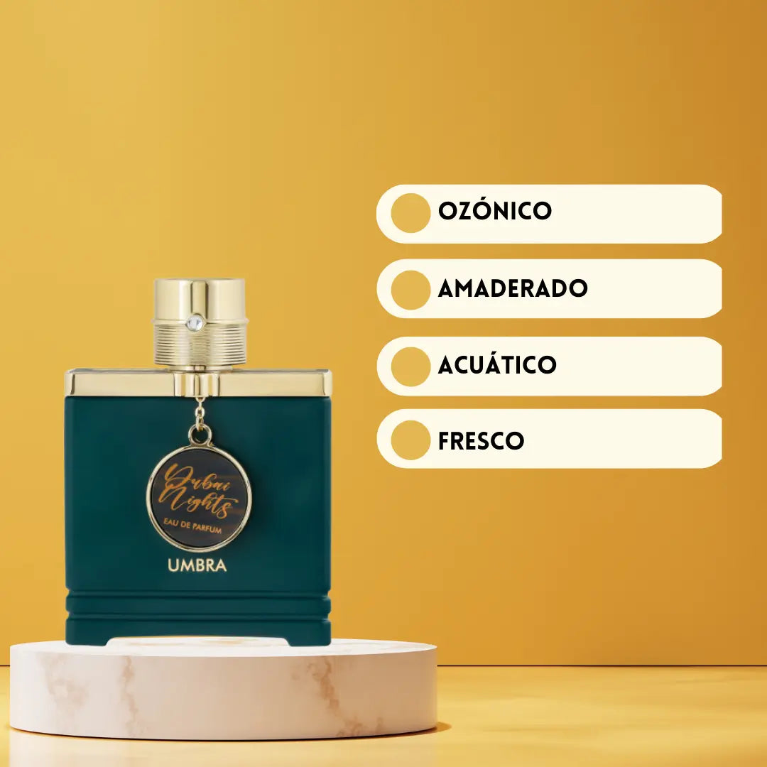 Dubai Nights Umbra de Armaf | Perfume Árabe Unisex | Amaderado Acuático - Eau de Parfum Armaf