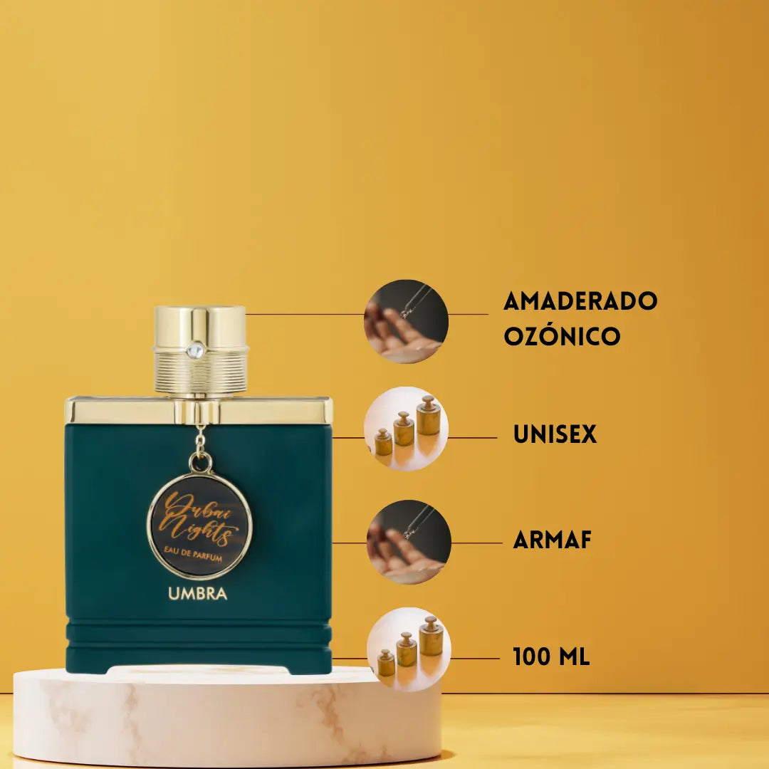 Dubai Nights Umbra de Armaf | Perfume Árabe Unisex | Amaderado Acuático - Eau de Parfum Armaf