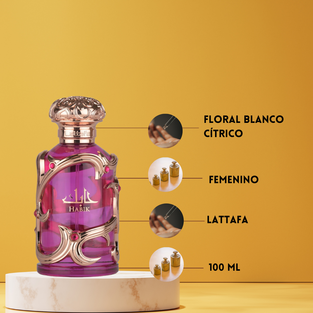 Lattafa Habik Para Mulheres – Eau de Parfum Mulher - Floral & Frutado