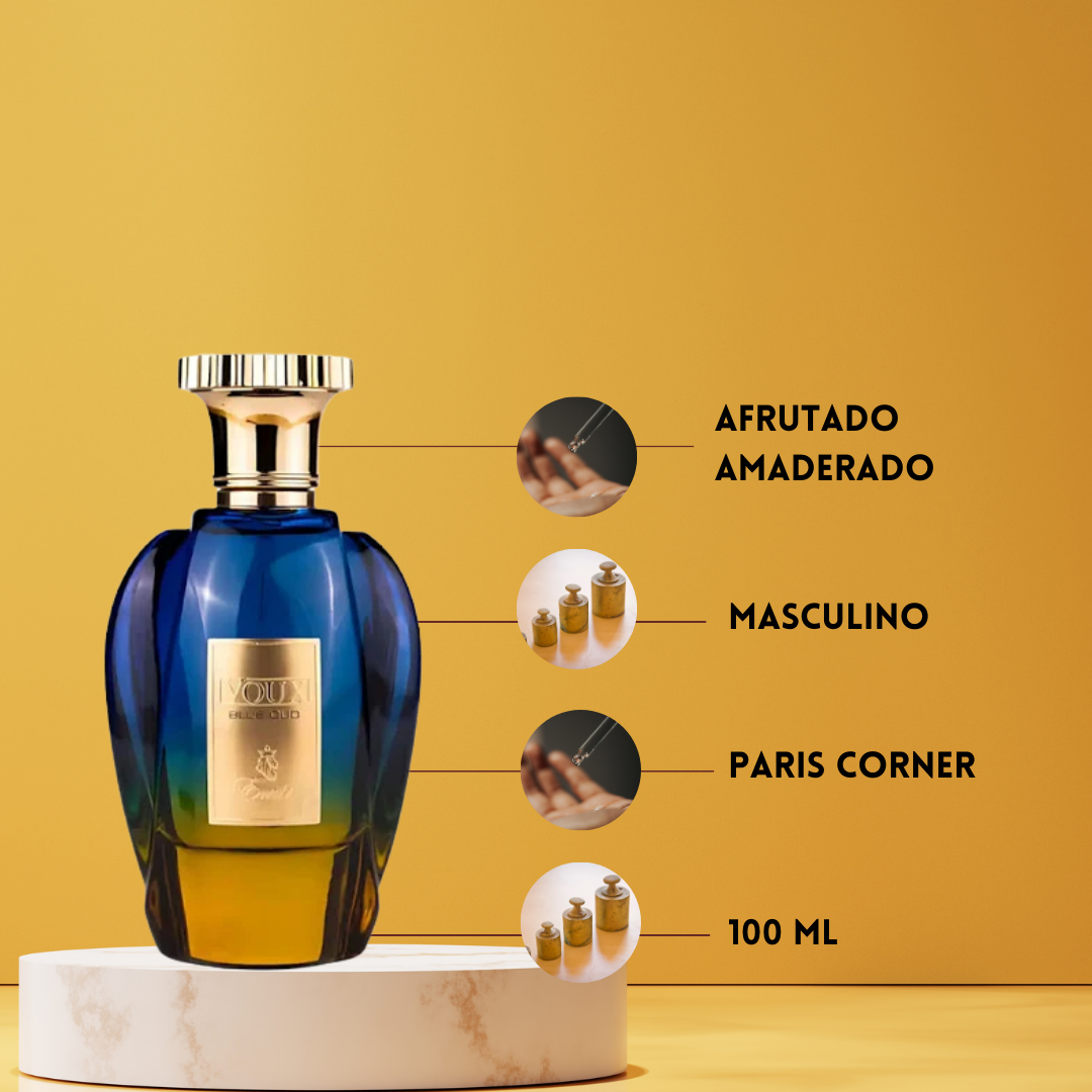 Voux Blue Oud | Paris Corner | Perfume Árabe Unisex | Oriental, Amaderado, Ámbar – Eau de Parfum