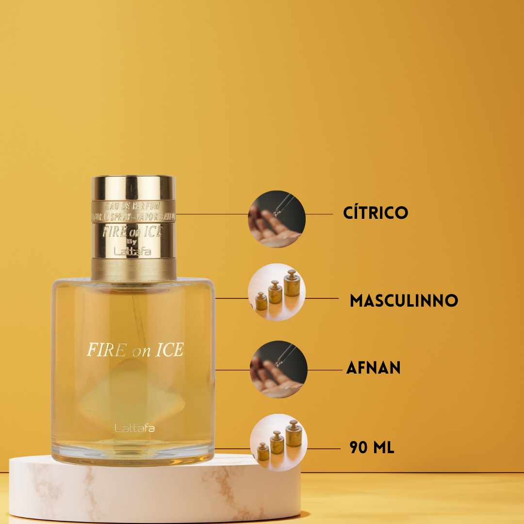 Lattafa Fire On Ice – Eau de Parfum Unissex - Oriental & Baunilha