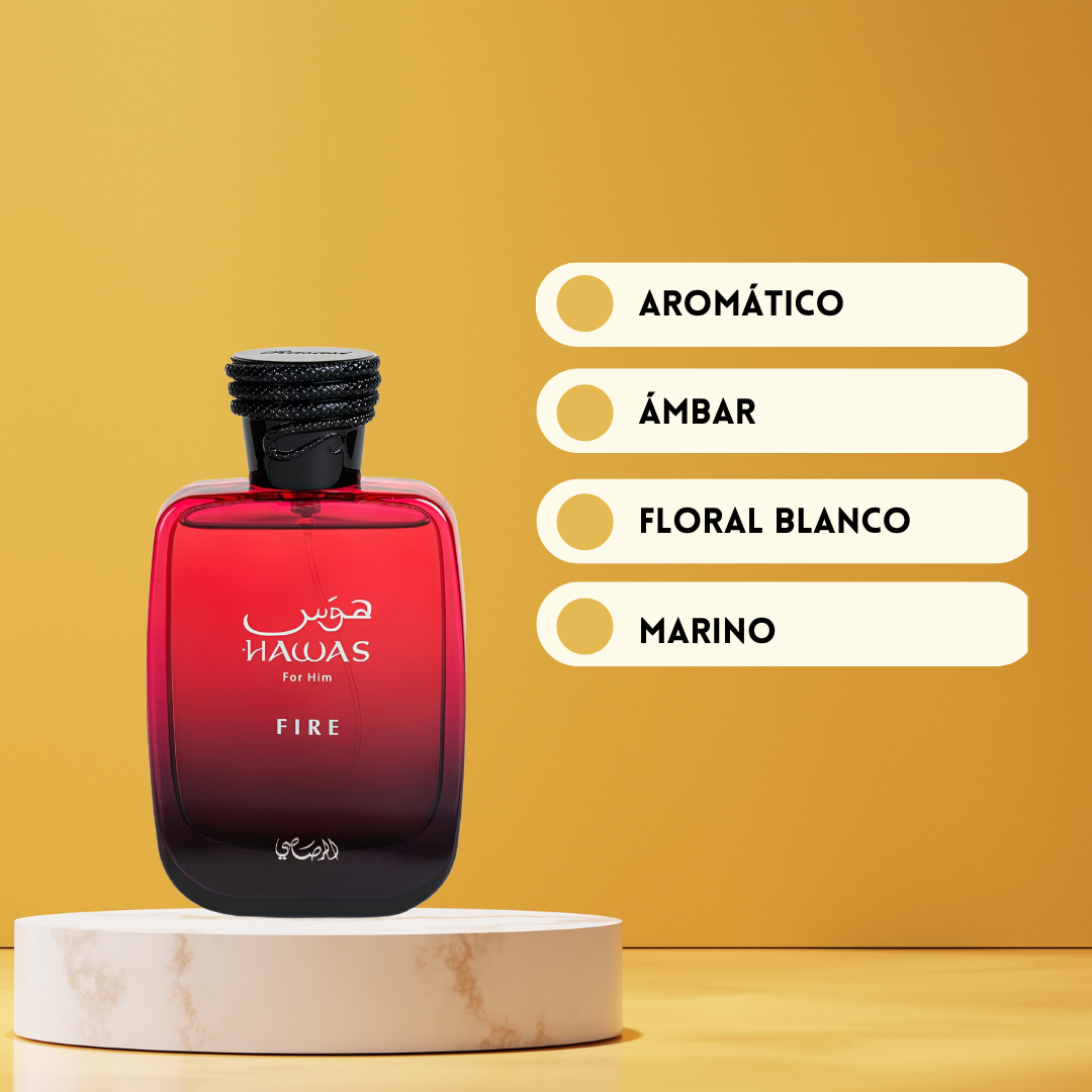 Hawas Fire | Rasasi | Perfume Árabe Unisex | Eau de Parfum