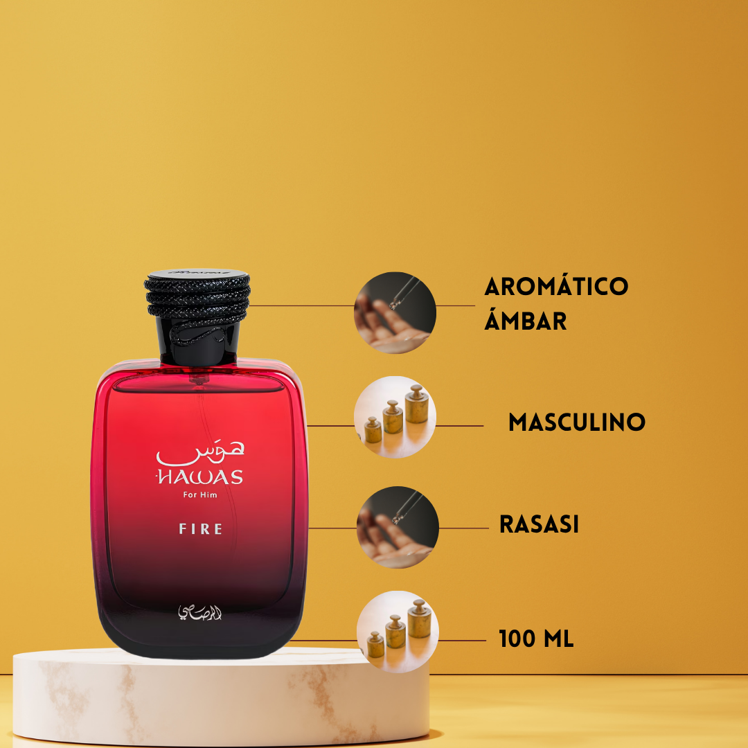 Hawas Fire | Rasasi | Perfume Árabe Unisex | Eau de Parfum