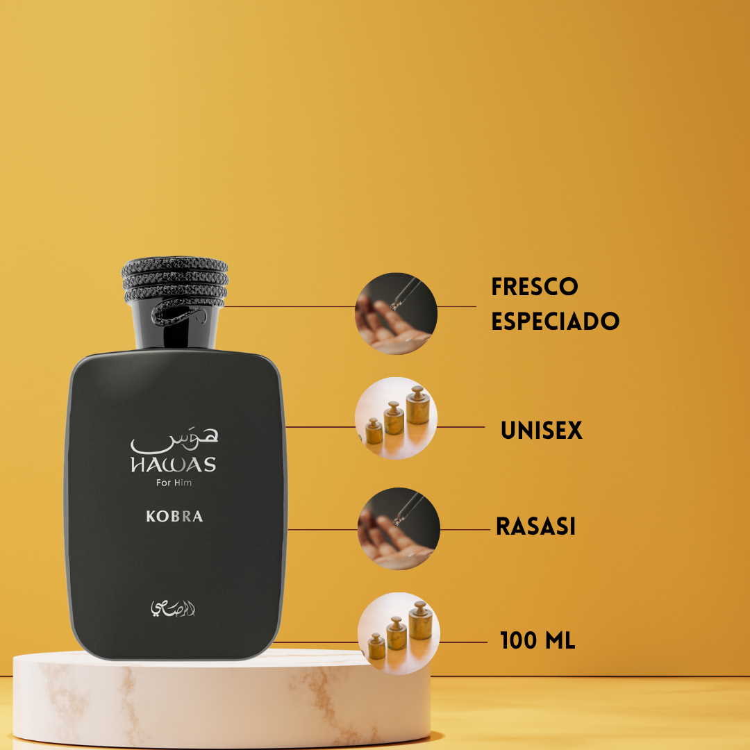 Rasasi Hawas Kobra – Eau de Parfum Hombre - Oriental & Amaderado