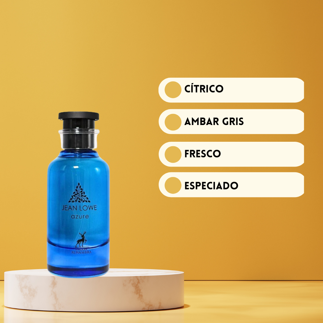Jean Lowe Azure | Maison Alhambra | Perfume Árabe Masculino | Oriental, Amaderado, Floral – Eau de Parfum