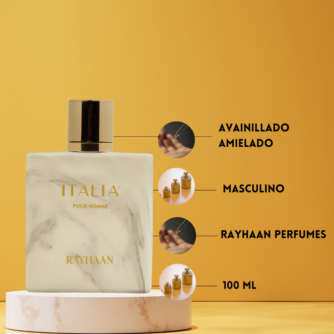 Rayhaan Italia – Eau de Parfum Hombre - Oriental Amaderado