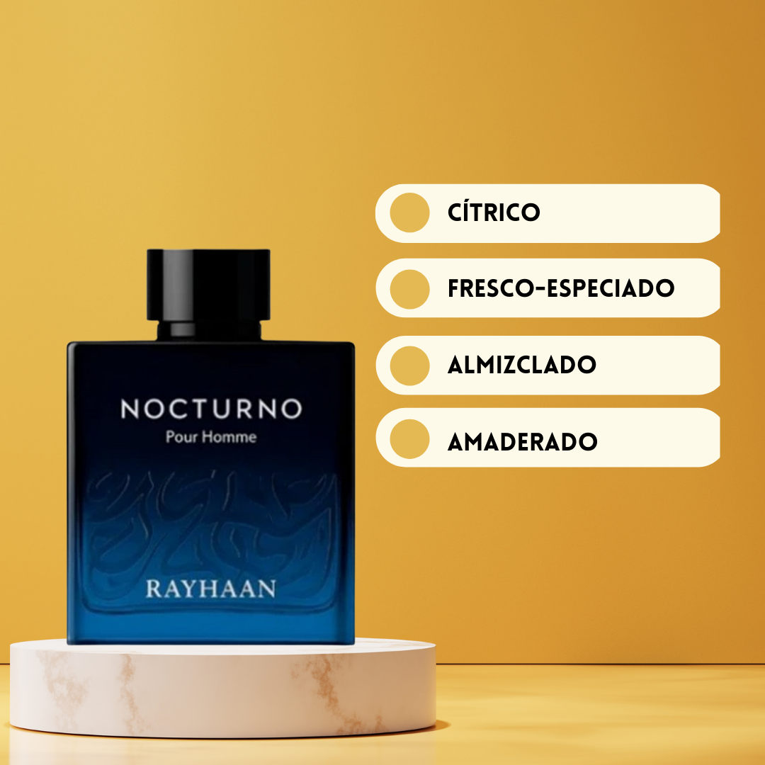 Rayhaan Nocturno Pour Homme – Eau de Parfum Hombre - Especiado & Amaderado