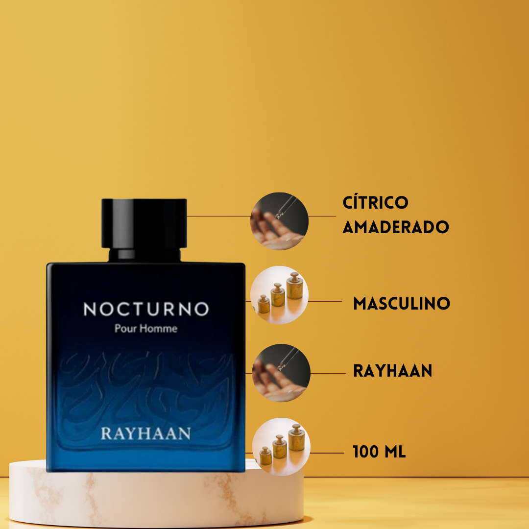 Rayhaan Nocturno Pour Homme – Eau de Parfum Herren - Würzig & Holzig