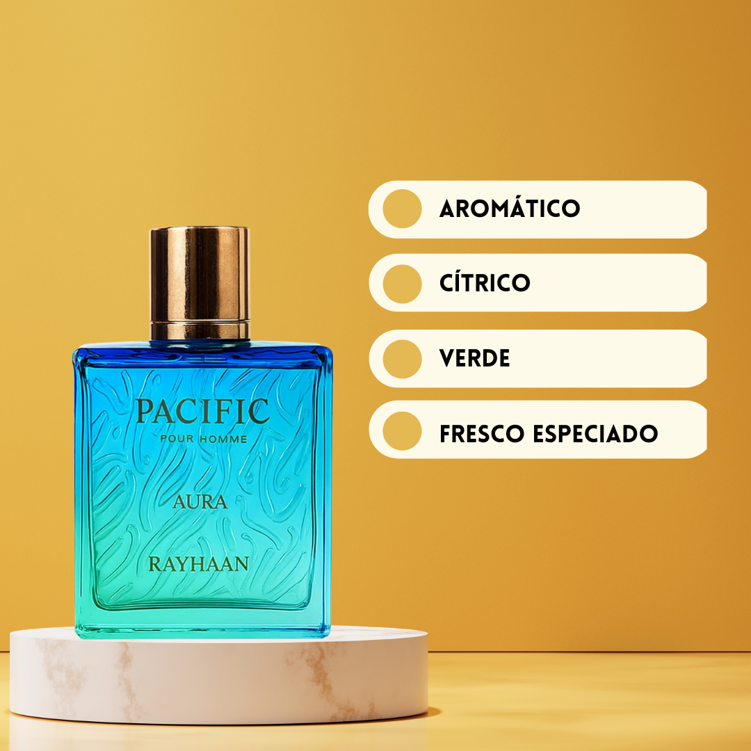 Rayhaan Pacific Aura – Eau de Parfum Hombre - Fresco & Marino