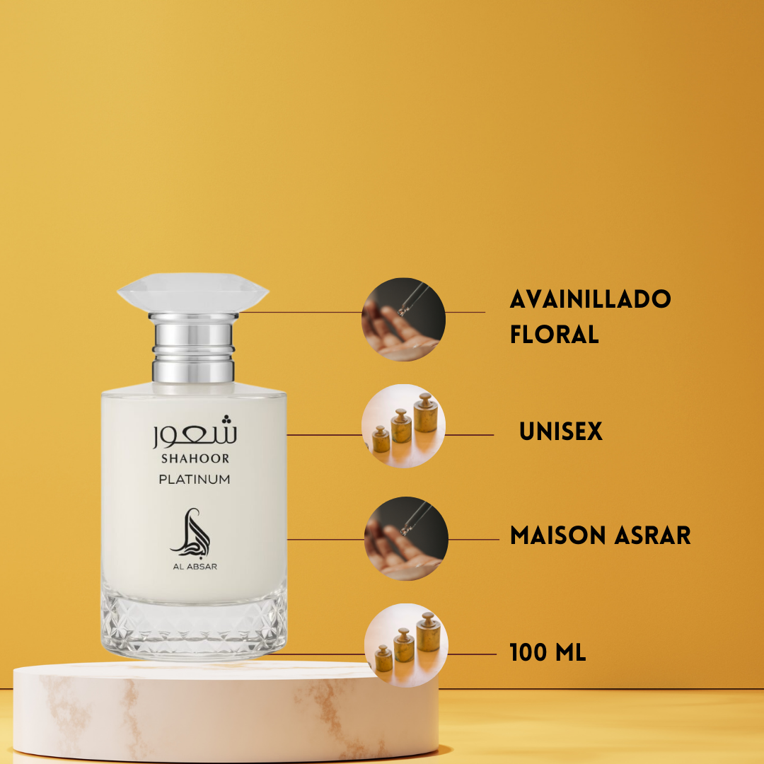 Shahoor Platinum – Al Absar | Perfume Árabe Unisex Gourmand Oriental