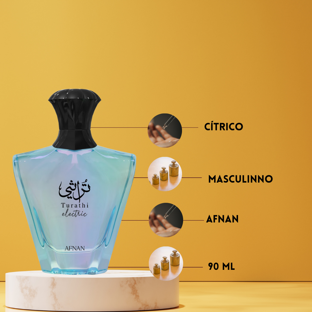 Afnan Turathi Electric – Eau de Parfum Unissexo - Floral e Frutado